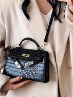 Crocodile Pattern Flap Crossbody Bag