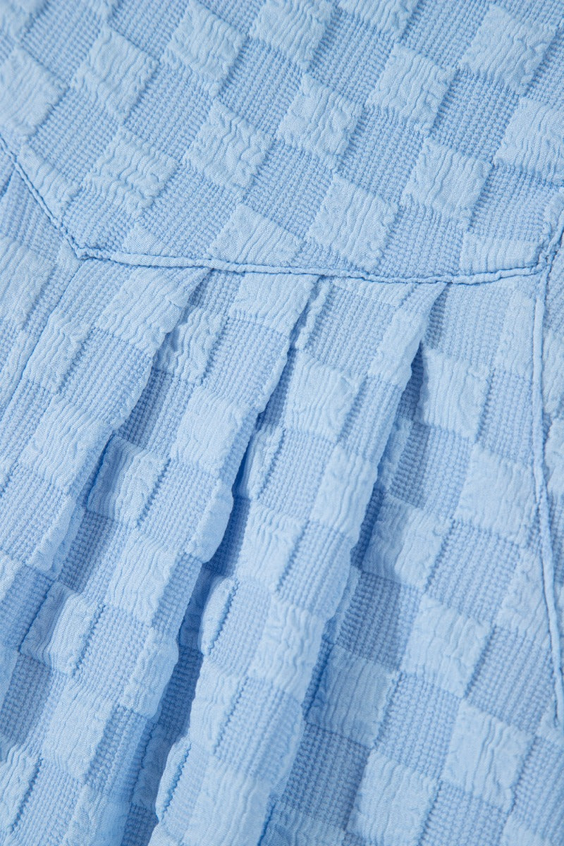 Checkered Pocketed Wide Leg Overalls - Ladyez