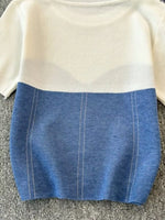 Color Block Short Sleeve Knit T-Shirt