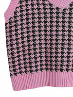 Houndstooth V-Neck Sweater Vest
