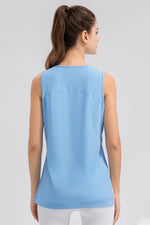 Slit Round Neck Tank - Ladyez