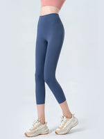 Wide Waistband Cropped Sports Leggings - Ladyez