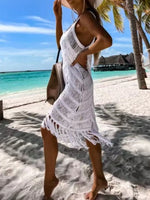 Fringe Scoop Neck Cover-Up - Ladyez