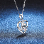925 Sterling Silver Zircon Heart Necklace