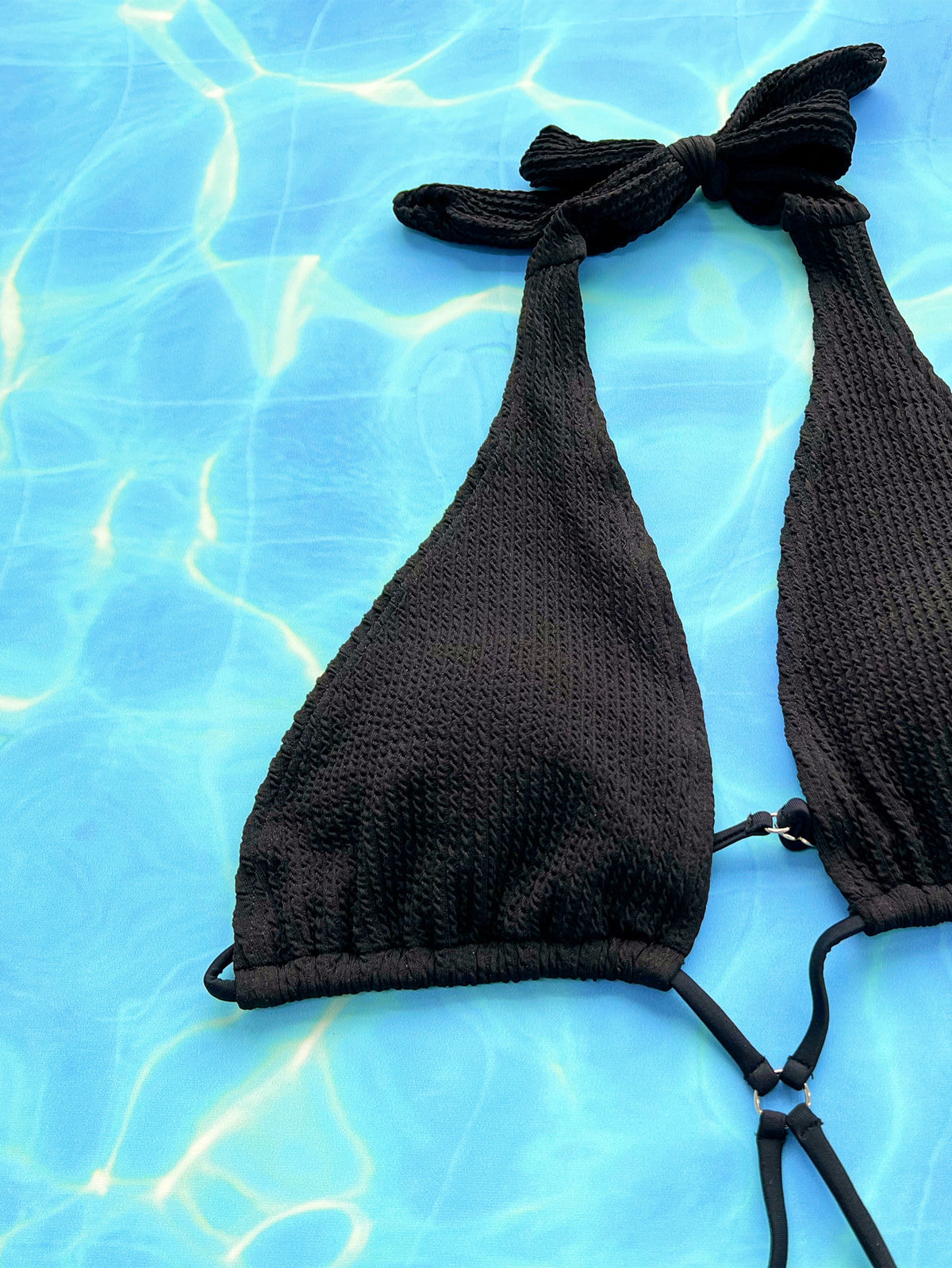 Halter Neck Side Tie One-Piece Swimsuit - Ladyez