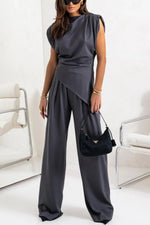 Round Neck Top and Pants Set
