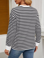 Striped Round Neck Long Sleeve T-Shirt