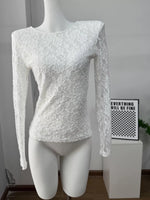 Lace Round Neck Long Sleeve Top