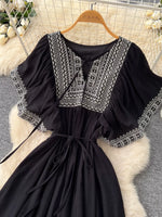 Tie Neck Short Sleeve Dress