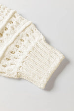 Pointelle Knit Puff Sleeve Sweater