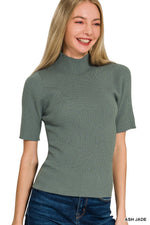Zenana Viscose Ribbed Mock Neck Sweater
