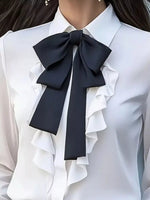 Ruffled Tie Front Long Sleeve Blouse