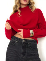 Mock Neck Dropped Shoulder Sweater