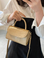 Crocodile Pattern Top Handle Crossbody Bag