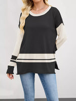 Color Block Side Slit Sweater