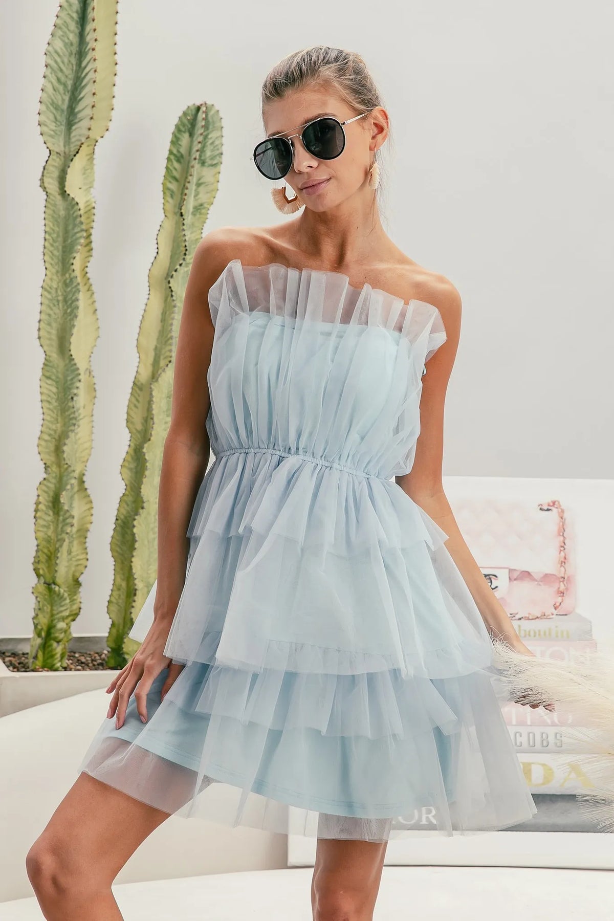 BiBi Sleeveless Layered Organza Dress