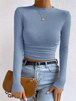 Waffle Knit Long Sleeve T-Shirt