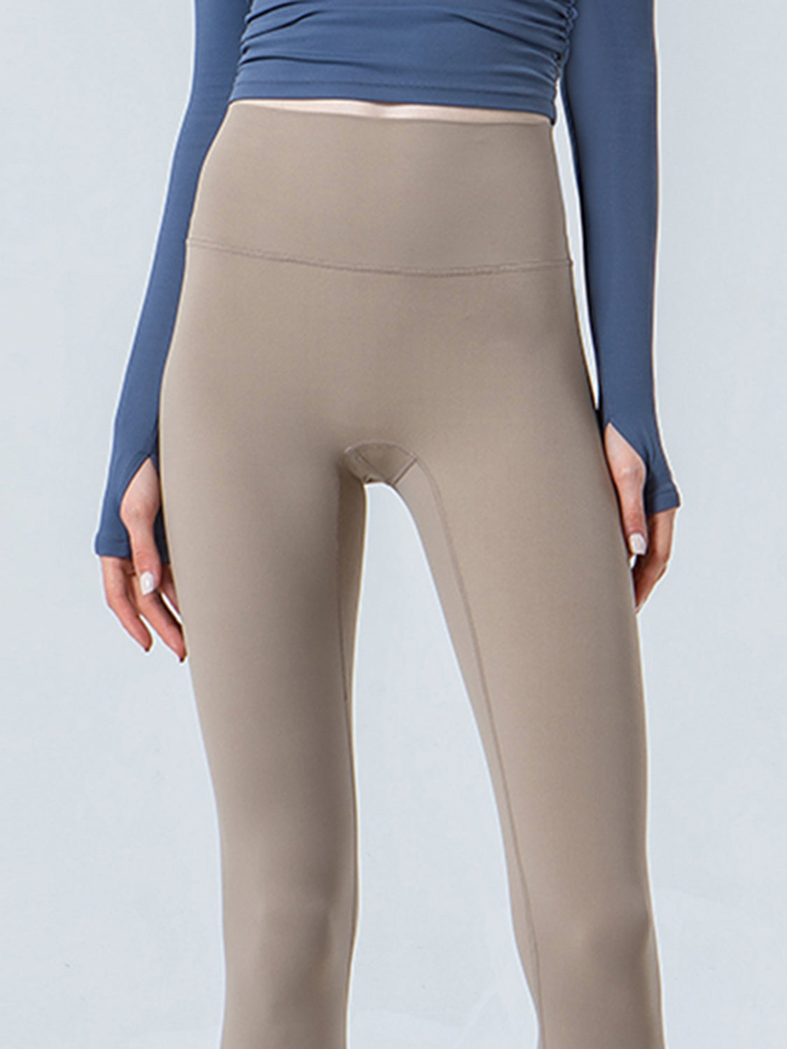 Wide Waistband Cropped Sports Leggings - Ladyez