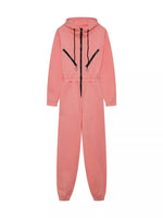 Hooded Zip-Up Long Sleeve Jumpsuit