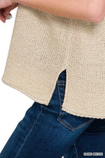 Zenana Oversized Crew Neck Sweater Vest