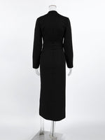 Ruched Long Sleeve Midi Dress