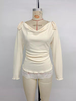 Lace Trim Long Sleeve T-Shirt