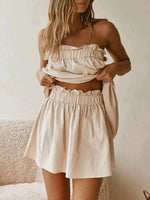 Full Size Strapless Top and High-Waisted Skirt Set Plus Size