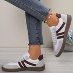 Striped Lace-Up Casual Sneakers