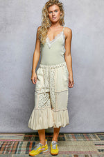 POL Lace Detail V-Neck Ribbed Cami
