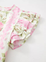 Floral Ruffle Sleeve Blouse