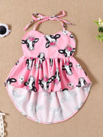 Children's Halter Neck Cami and Denim Shorts Set