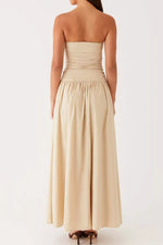 Strapless Ruched Maxi Dress