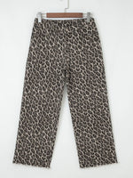 Leopard Straight Loose Leg Jeans
