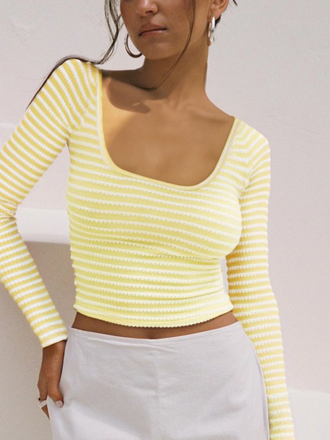 Devine Square Neck Long Sleeve T-Shirt - Ladyez