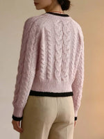 Cable Knit Button Up Cardigan