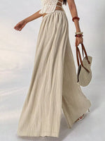 Wide-Leg Textured Pants