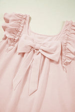 Ruffle Sleeve Bow Back Mini Dress