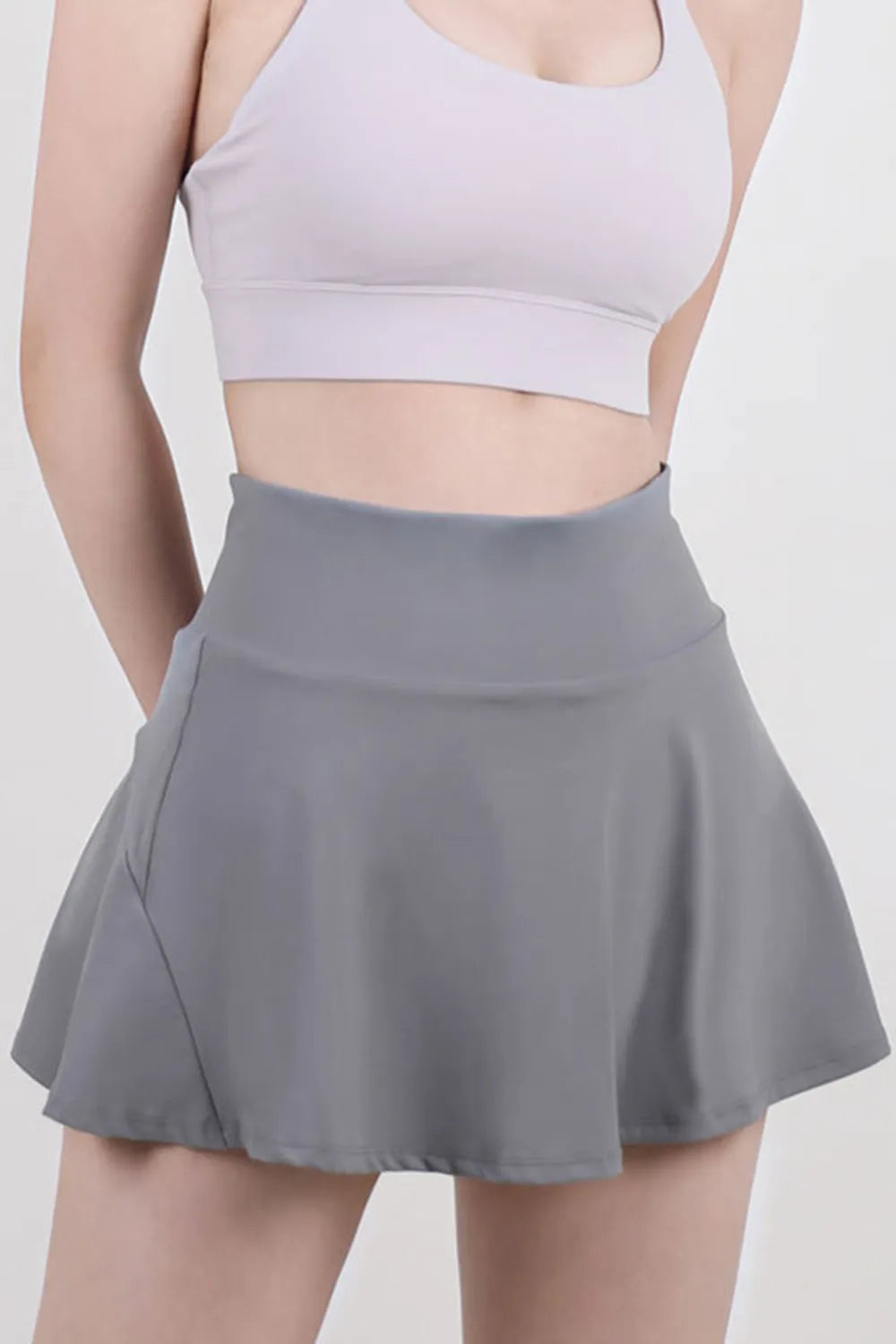 High Waist Pleated Active Skirt - Ladyez