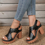Open Toe Block Heels Sandals