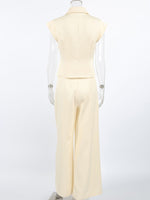 One Button Blazer & Wide Leg Pants Set