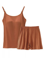 Plus Size Modal Adjustable Strap Padded Cami and Shorts Set