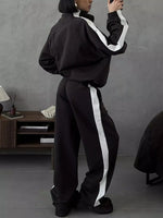 Zip Up Long Sleeve Outerwear and Pants Set