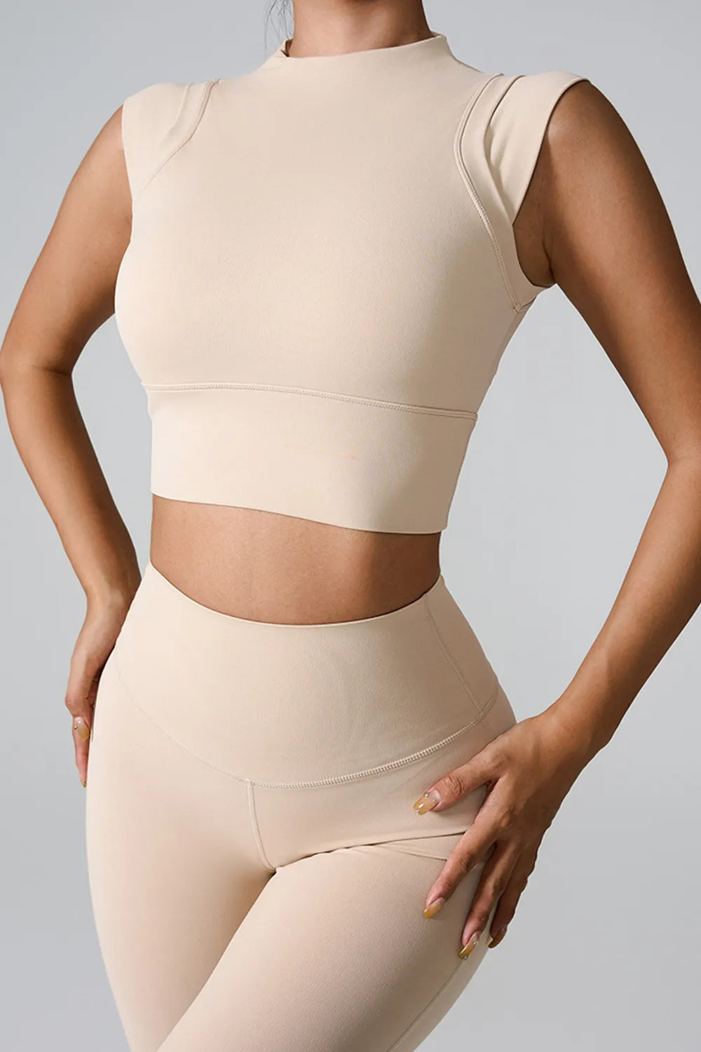 Mock Neck Active Tank - Ladyez