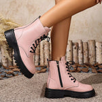 Lace-Up Ankle Combat Boots