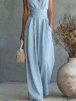 Full Size Sleeveless Wide Leg Jumpsuit Plus Size