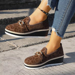 Leopard Print Wedge Loafers