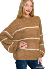 Zenana Oversize Striped Sweater