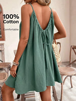 Casual Spaghetti Strap Gauze Dress
