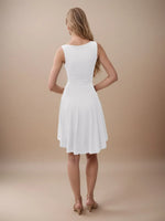 High-Low Round Neck Sleeveless Mini Dress