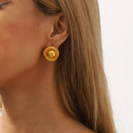 Twisted Rope Circle Stud Earrings